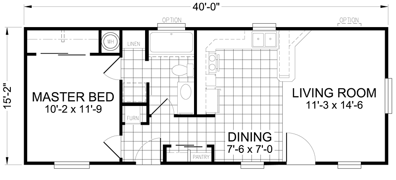 Second Unit: 16 x 40: 1 Bed, 1 Bath, 607 sq. ft. - Little 